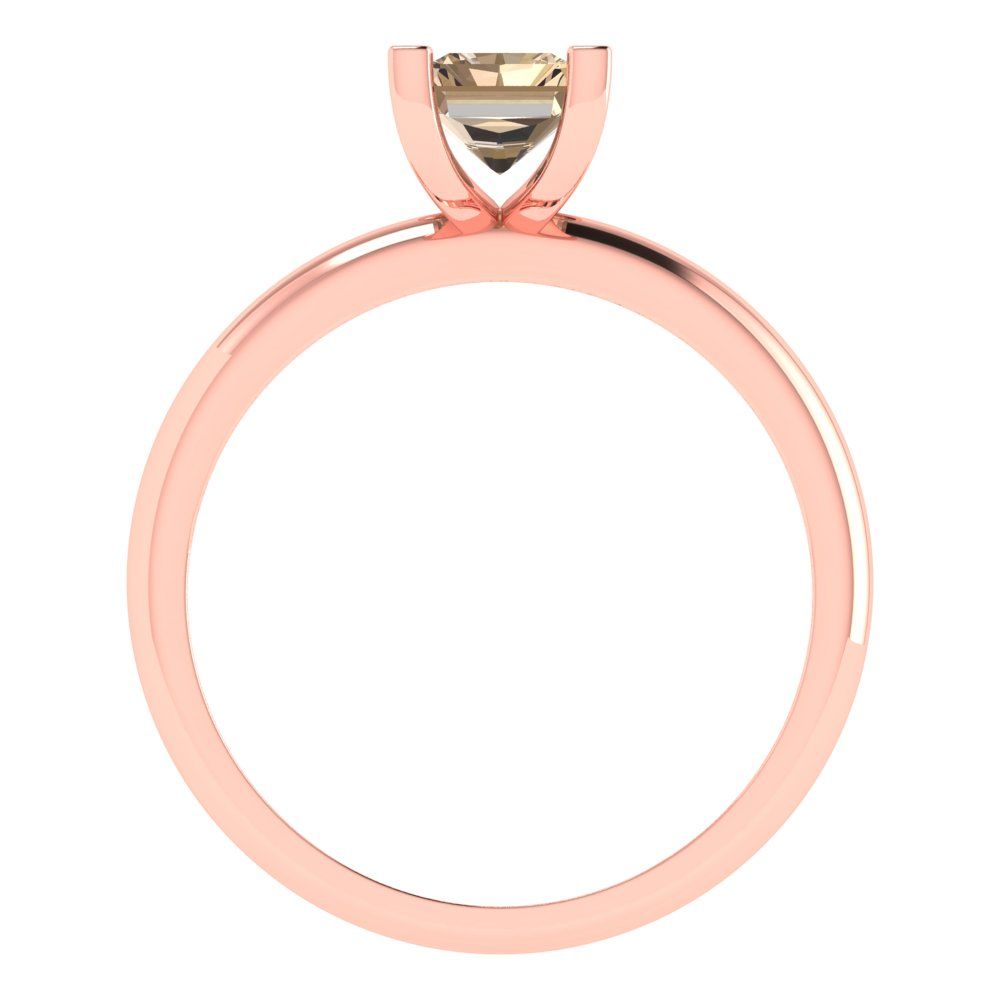 1 cttw Yellow Moissanite Solitaire  Engagement Ring - Solid Gold (Emerald Cut,7X5mm)