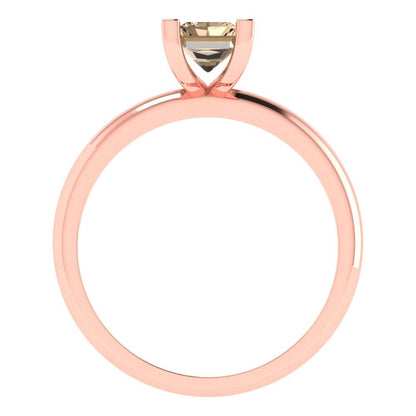 1 cttw Yellow Moissanite Solitaire  Engagement Ring - Solid Gold (Emerald Cut,7X5mm)