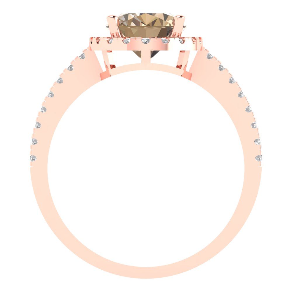 2.27 cttw Yellow Moissanite Solitaire with Zirconia Simulated Diamond Accents Engagement Ring - Solid Gold (Oval Cut,9X7mm)