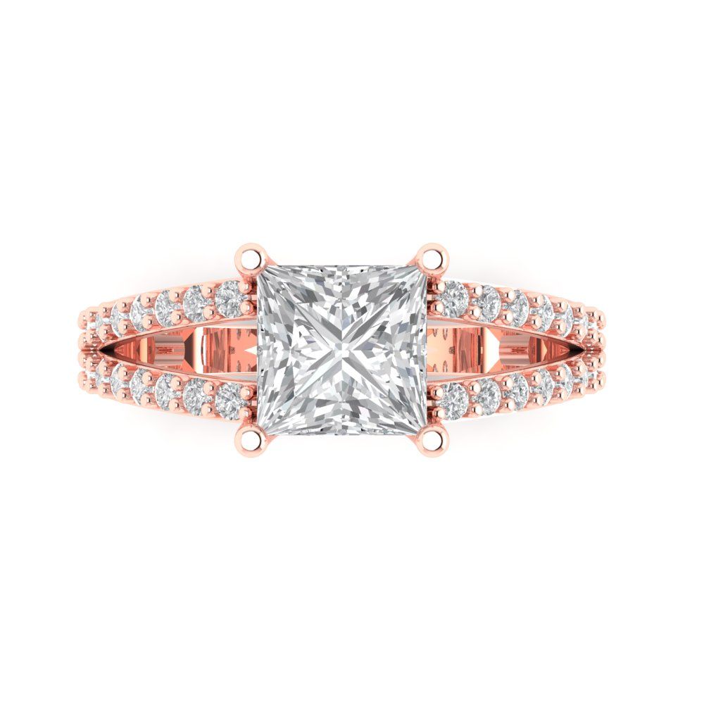 2.48 cttw Moissanite Solitaire with Zirconia Simulated Diamond Accents ...