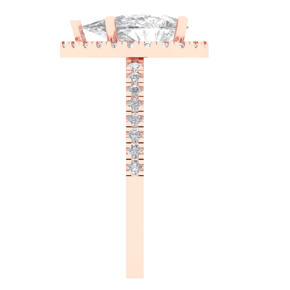 2.38 cttw White Sapphire Hidden Halo Engagement Ring - Solid Gold (Pear Cut,10x7mm )