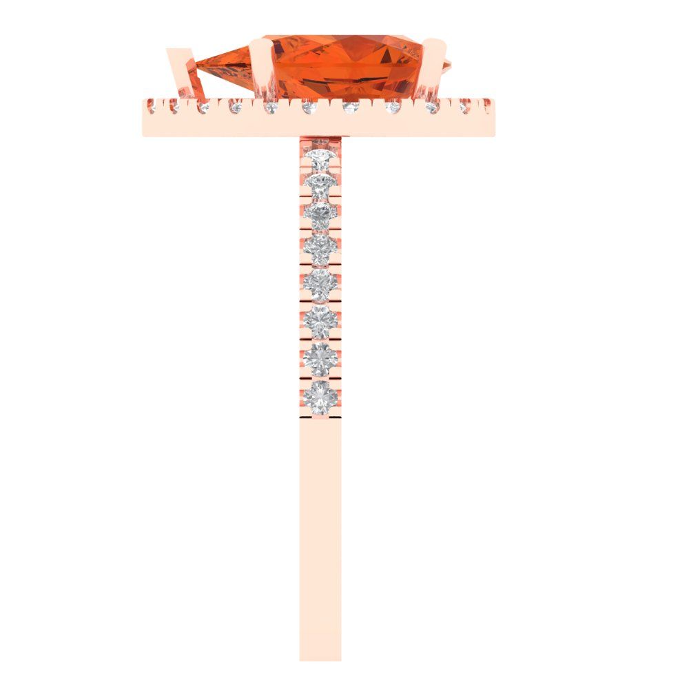 2.38 cttw Zirconia Simulated Red Diamond Hidden Halo Engagement Ring - Solid Gold (VVS1, Pear Cut,10x7mm )