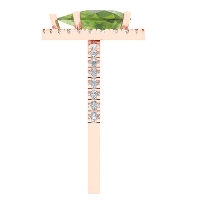 2.38 cttw Natural Peridot Hidden Halo Engagement Ring - Solid Gold (Pear Cut,10x7mm )