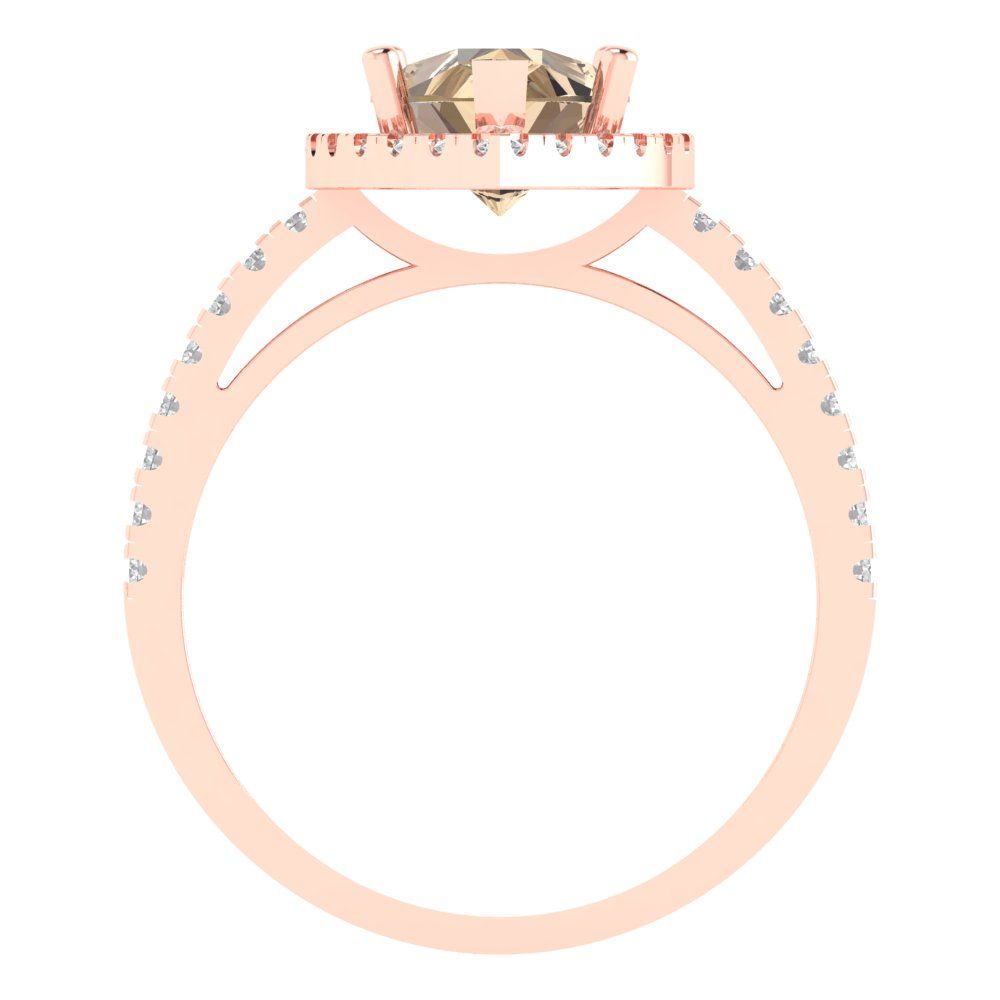 2.38 cttw Yellow Moissanite Hidden Halo Engagement Ring - Solid Gold (Pear Cut,10x7mm )