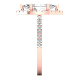 2.38 ct Brilliant Marquise Cut Natural Diamond Stone Clarity SI1-2 Color I-J Rose Gold Halo Solitaire with Accents Ring