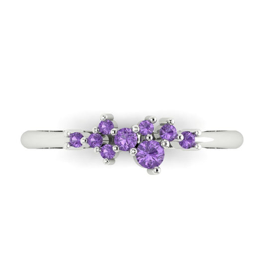 0.17 cttw Simulated Alexandrite Round Cut White Gold Eternity Wedding Band