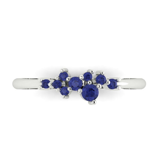 0.17 cttw Simulated Tanzanite Round Cut White Gold Eternity Wedding Band