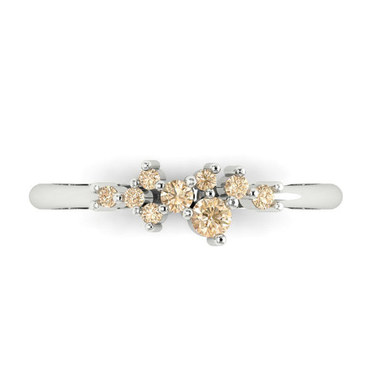 0.17 cttw Natural Morganite Round Cut White Gold Eternity Wedding Band