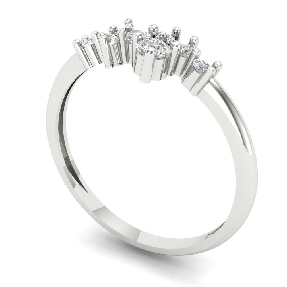 0.17 cttw Simulated Diamond Round Cut White Gold Eternity Wedding Band