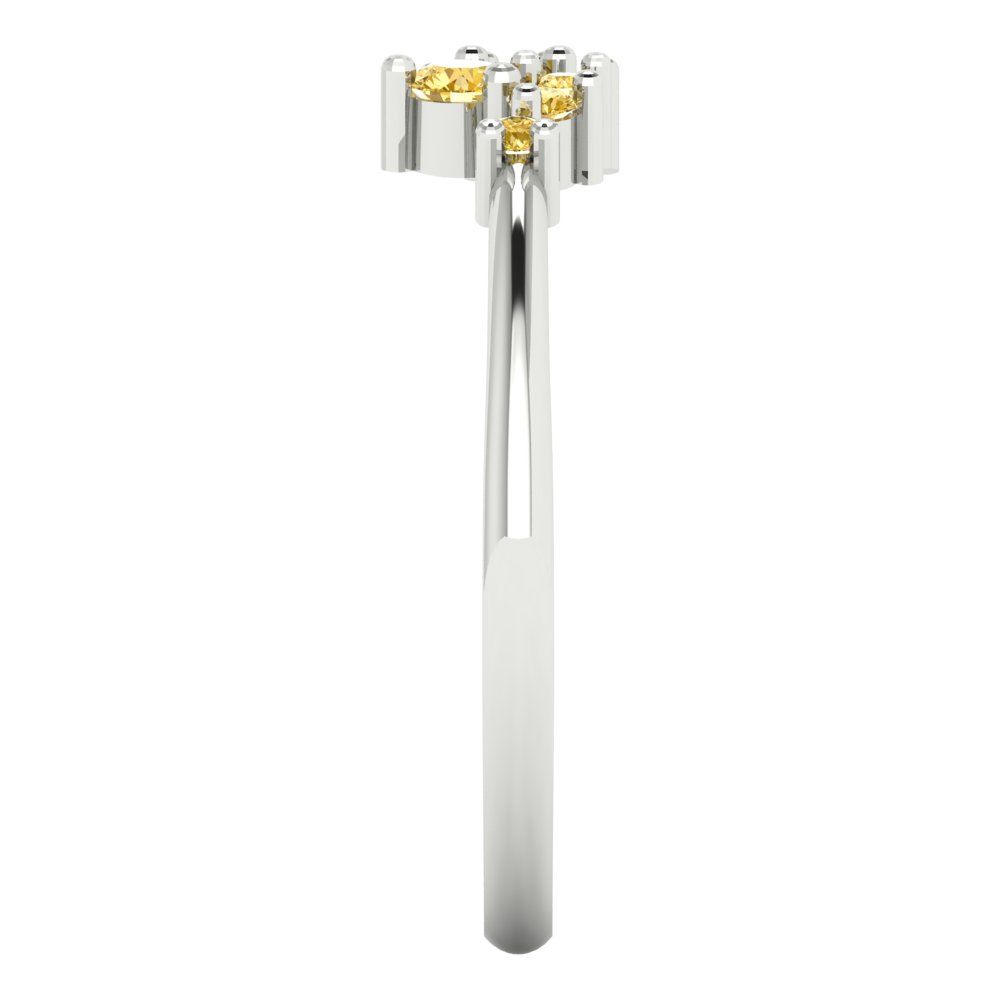 0.17 cttw Natural Citrine Round Cut White Gold Eternity Wedding Band