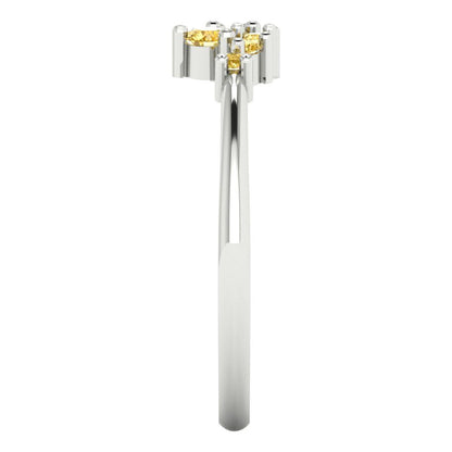 0.17 cttw Natural Citrine Round Cut White Gold Eternity Wedding Band