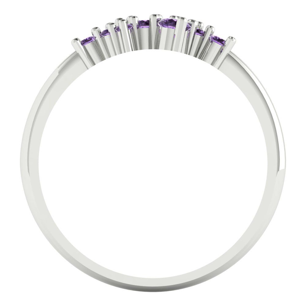 0.17 cttw Simulated Alexandrite Round Cut White Gold Eternity Wedding Band