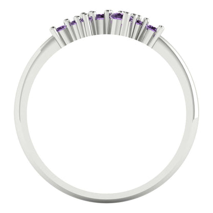 0.17 cttw Simulated Alexandrite Round Cut White Gold Eternity Wedding Band