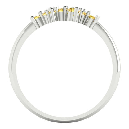 0.17 cttw Simulated Yellow Diamond Round Cut White Gold Eternity Wedding Band