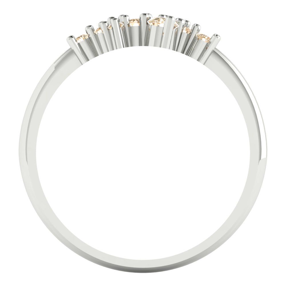 0.17 cttw Natural Morganite Round Cut White Gold Eternity Wedding Band