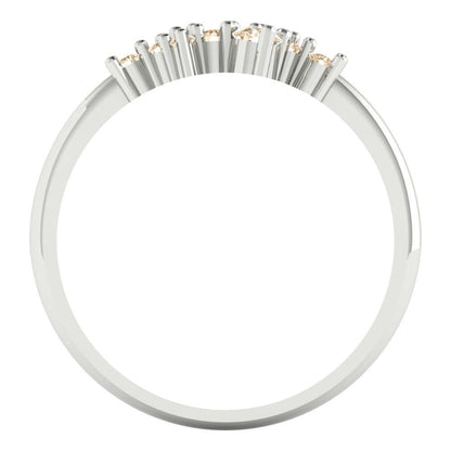 0.17 cttw Natural Morganite Round Cut White Gold Eternity Wedding Band