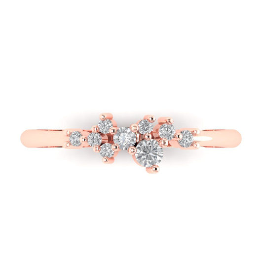 0.17 cttw Simulated Diamond Round Cut Rose Gold Eternity Wedding Band