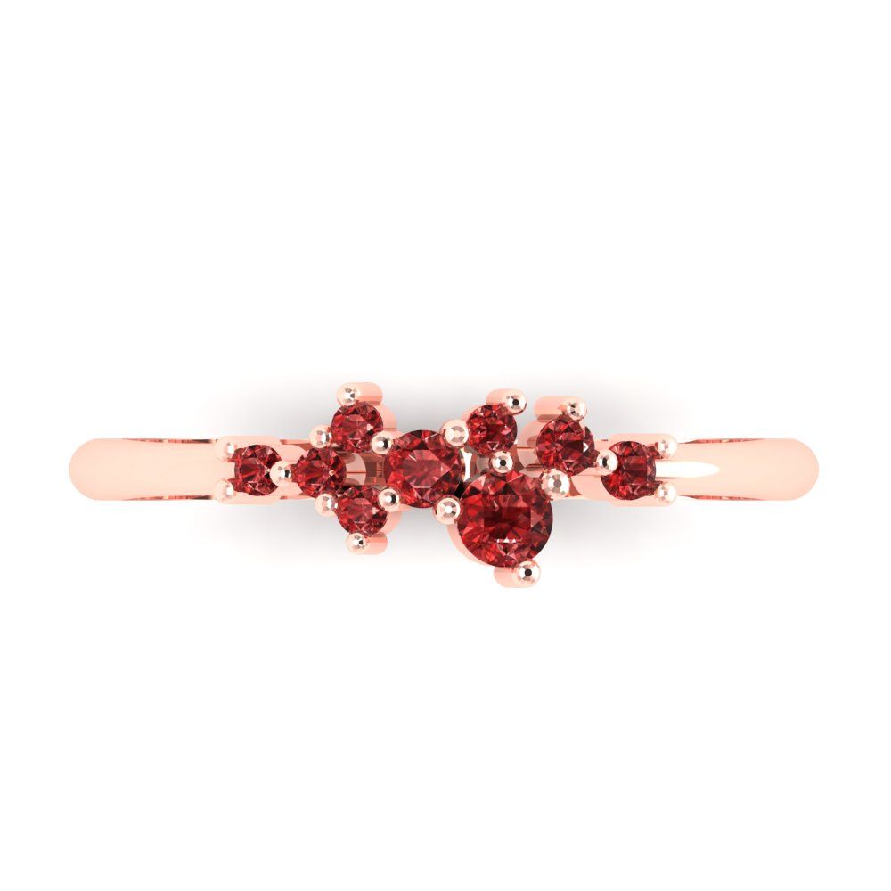 0.17 cttw Natural Garnet Round Cut Rose Gold Eternity Wedding Band