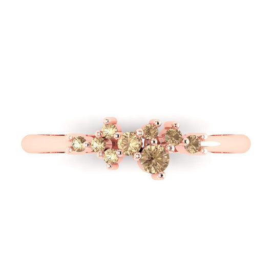 0.17 cttw Yellow Moissanite Round Cut Rose Gold Eternity Wedding Band