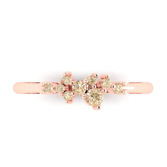 0.17 cttw Natural Morganite Round Cut Rose Gold Eternity Wedding Band