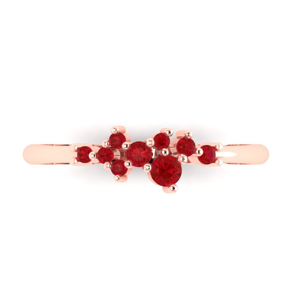 0.17 cttw Simulated Ruby Round Cut Rose Gold Eternity Wedding Band