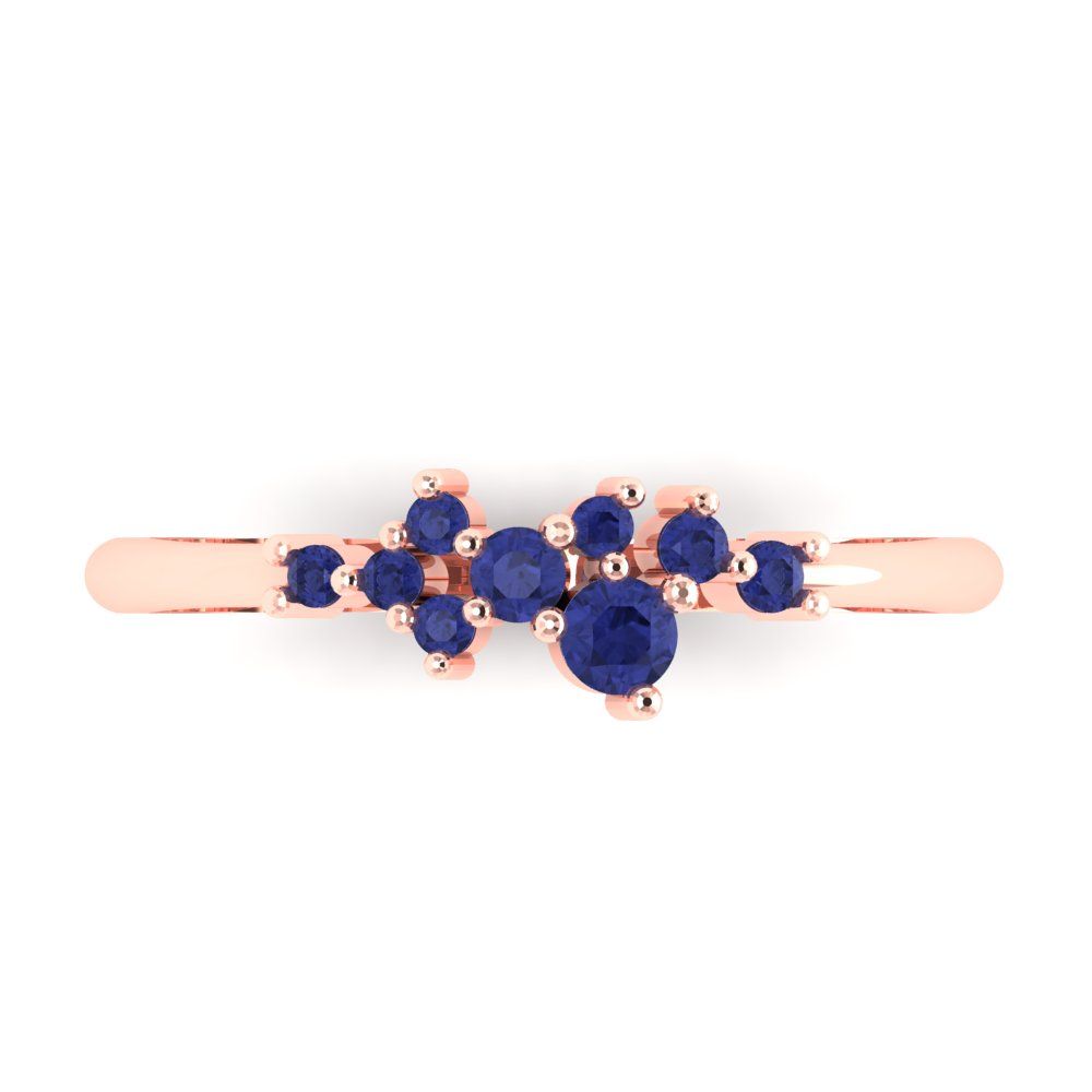 0.17 cttw Simulated Tanzanite Round Cut Rose Gold Eternity Wedding Band