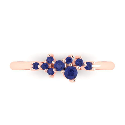 0.17 cttw Simulated Tanzanite Round Cut Rose Gold Eternity Wedding Band