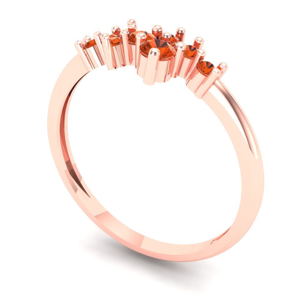 0.17 cttw Simulated Red Diamond Round Cut Rose Gold Eternity Wedding Band