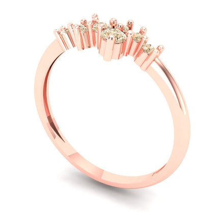 0.17 cttw Natural Morganite Round Cut Rose Gold Eternity Wedding Band
