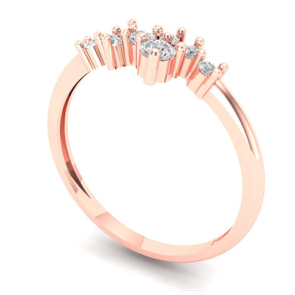 0.17 cttw Moissanite Round Cut Rose Gold Eternity Wedding Band