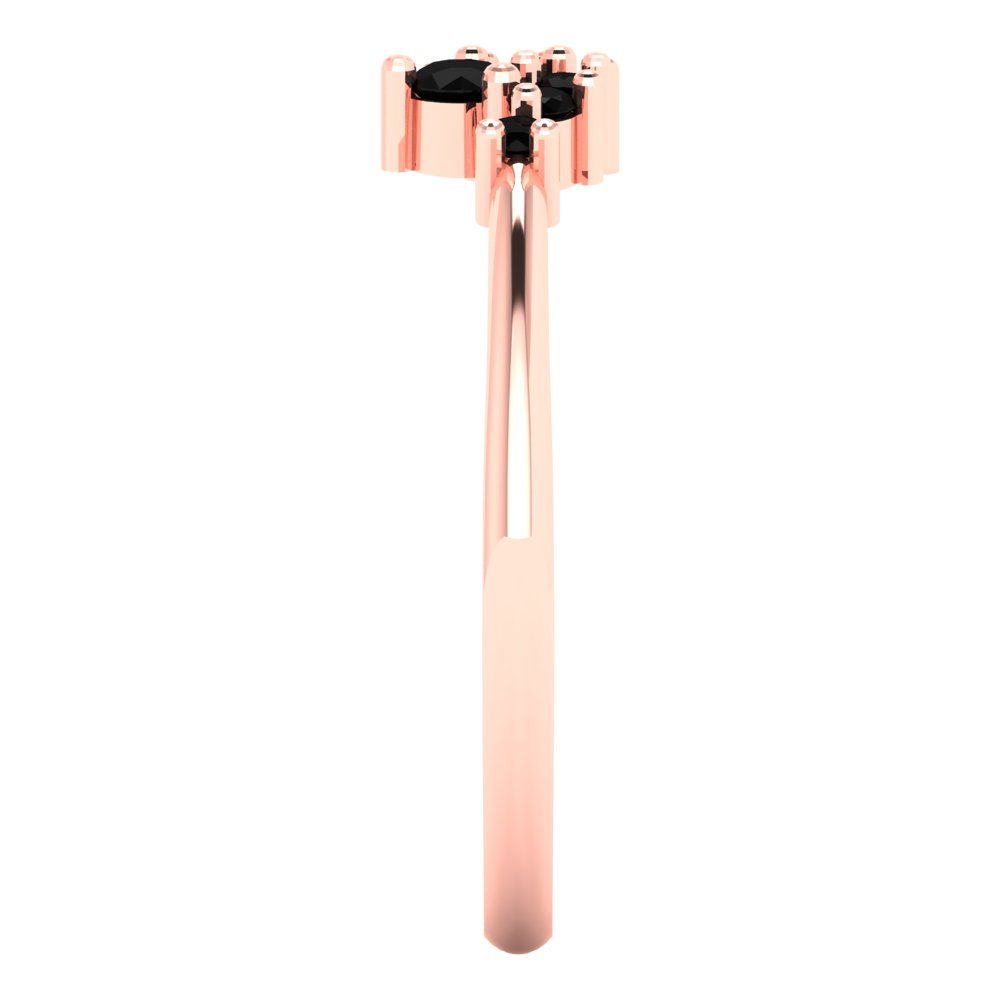 0.17 cttw Natural Onyx Round Cut Rose Gold Eternity Wedding Band