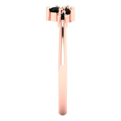 0.17 cttw Natural Onyx Round Cut Rose Gold Eternity Wedding Band