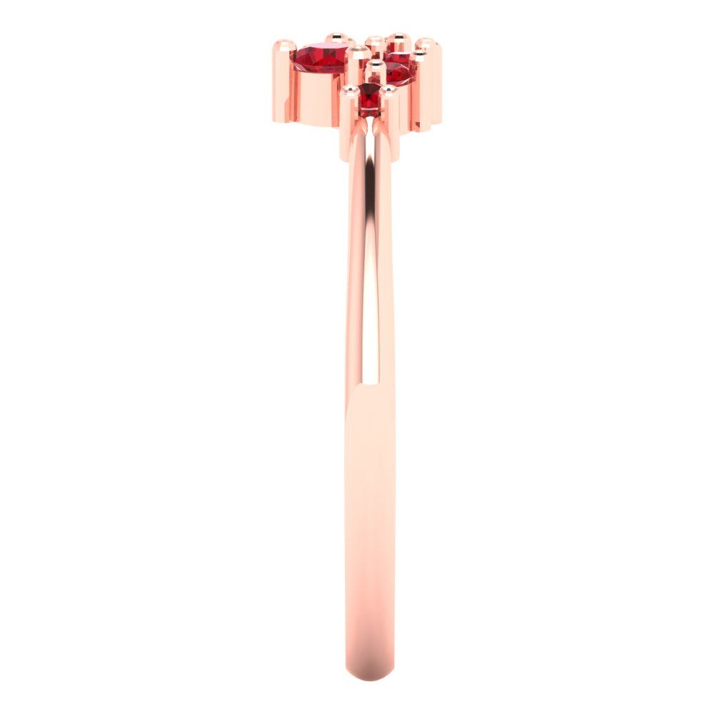 0.17 cttw Simulated Ruby Round Cut Rose Gold Eternity Wedding Band