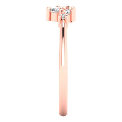 0.17 cttw Moissanite Round Cut Rose Gold Eternity Wedding Band