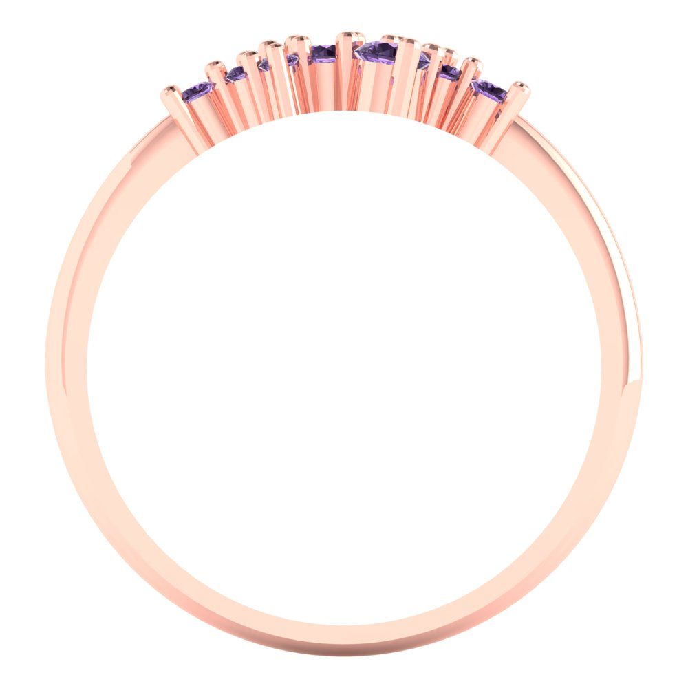 0.17 cttw Simulated Alexandrite Round Cut Rose Gold Eternity Wedding Band