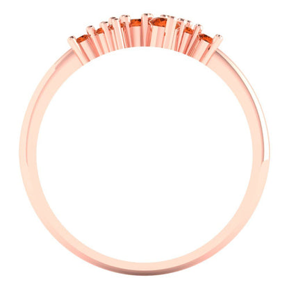 0.17 cttw Simulated Pink Tourmaline Round Cut Rose Gold Eternity Wedding Band
