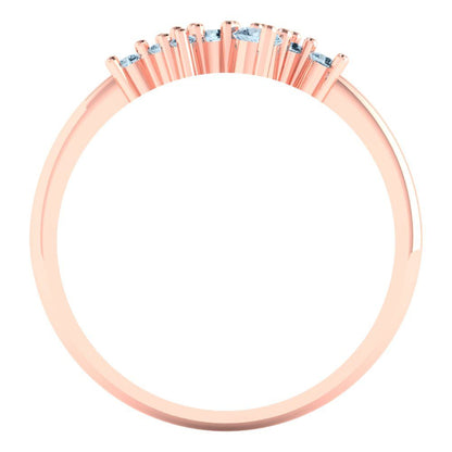 0.17 cttw Natural Swiss Blue Topaz Round Cut Rose Gold Eternity Wedding Band