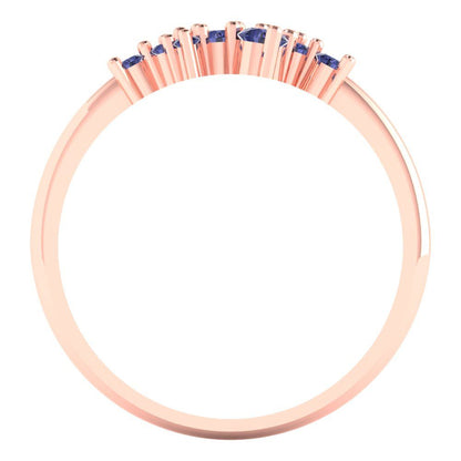 0.17 cttw Simulated Tanzanite Round Cut Rose Gold Eternity Wedding Band