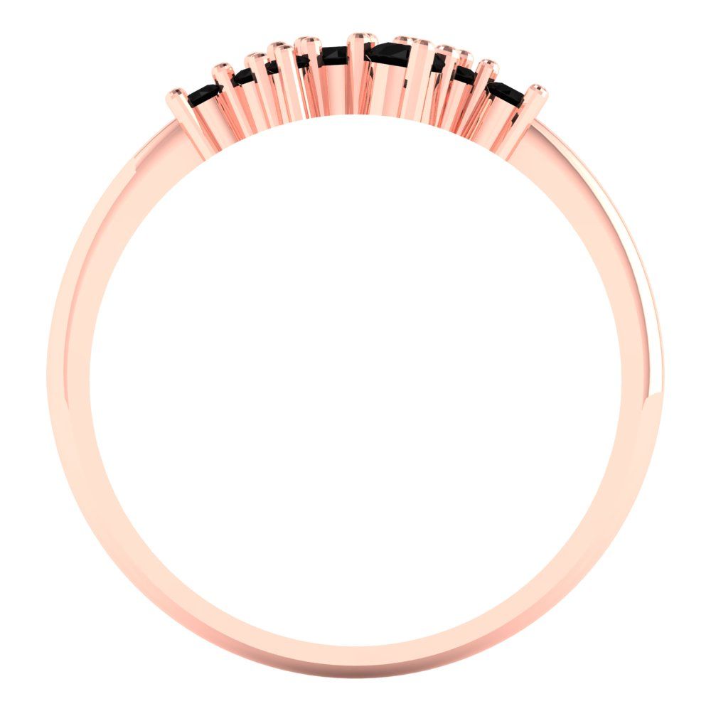 0.17 cttw Natural Onyx Round Cut Rose Gold Eternity Wedding Band