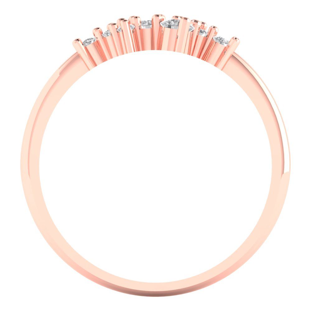 0.17 cttw Moissanite Round Cut Rose Gold Eternity Wedding Band
