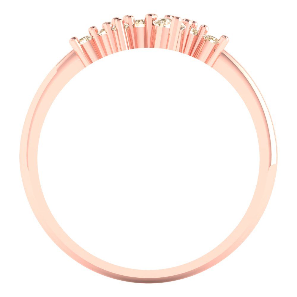 0.17 cttw Natural Morganite Round Cut Rose Gold Eternity Wedding Band