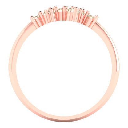 0.17 cttw Natural Morganite Round Cut Rose Gold Eternity Wedding Band