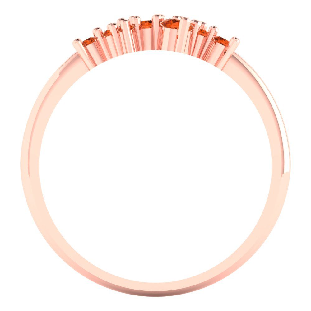 0.17 cttw Simulated Red Diamond Round Cut Rose Gold Eternity Wedding Band