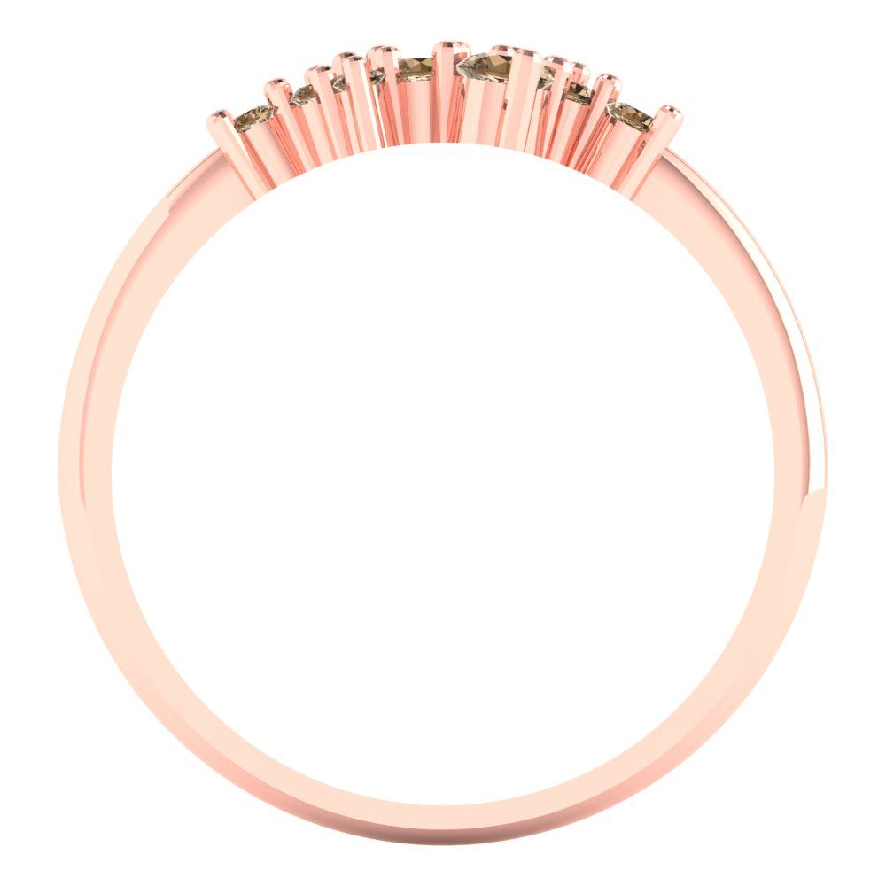 0.17 cttw Simulated Champagne Diamond Round Cut Rose Gold Eternity Wedding Band