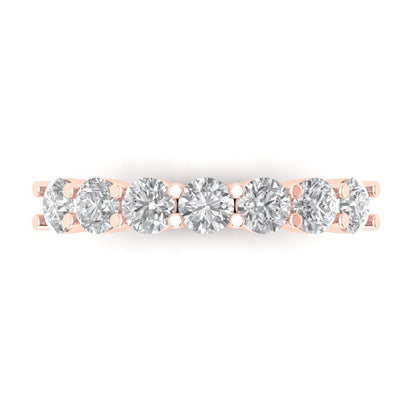 1.19 cttw White Sapphire Round Cut Rose Gold Eternity Wedding Band