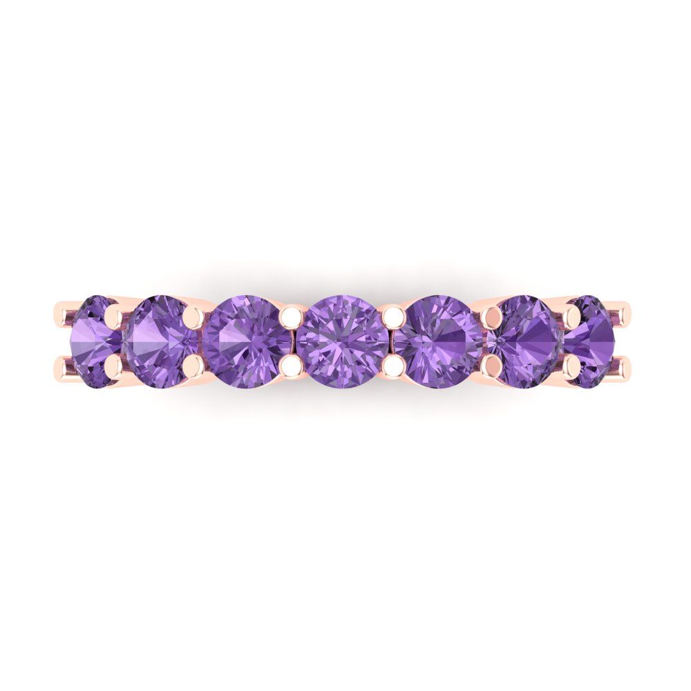 1.19 cttw Simulated Alexandrite Round Cut Rose Gold Eternity Wedding Band