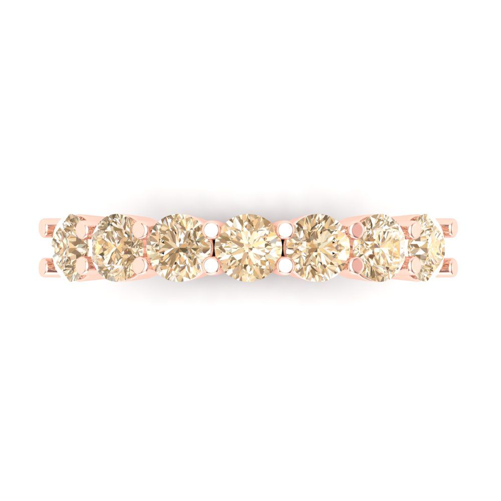 1.19 cttw Natural Morganite Round Cut Rose Gold Eternity Wedding Band