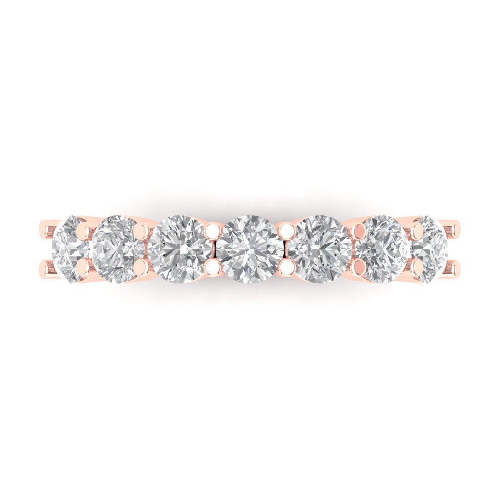 1.19 cttw Moissanite Round Cut Rose Gold Eternity Wedding Band