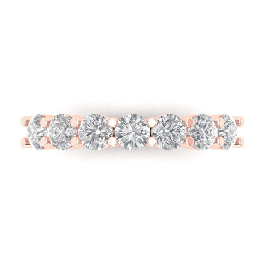 1.19 cttw Moissanite Round Cut Rose Gold Eternity Wedding Band