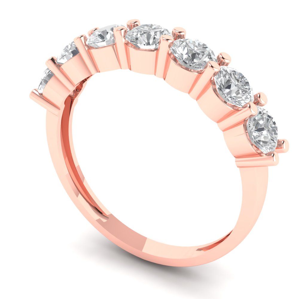 1.19 cttw Moissanite Round Cut Rose Gold Eternity Wedding Band